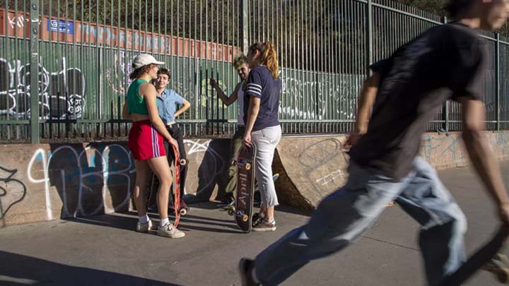 group at skate park